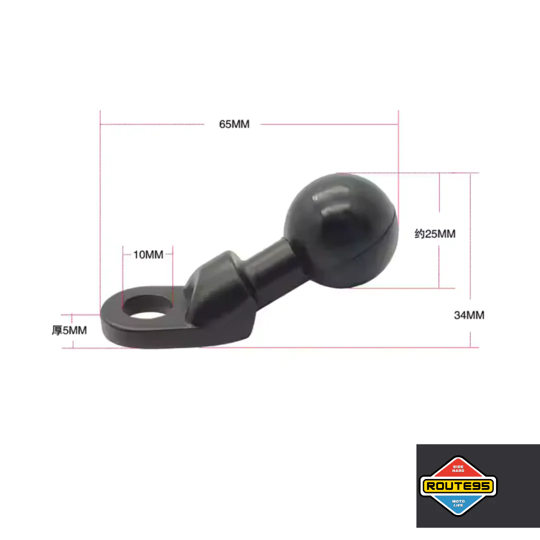 10mm Angled Bolt Head Adapter 1” Ball Base - Image 4