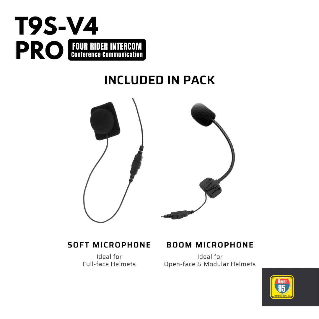 Route95 T9S-V4 Pro Universal Intercom For Helmet - Image 8